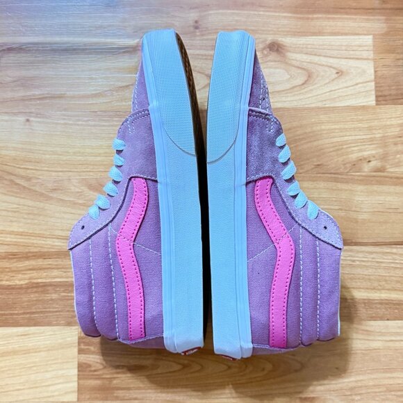 Vans Sk8 Mid 'Nostaglia Rose High-Top Sneakers Size 7 Skate Shoes Excellent - Picture 8 of 10